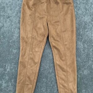 Cooper & Ella Chic Brown Faux Suede Legging Pants Women's Size Medium